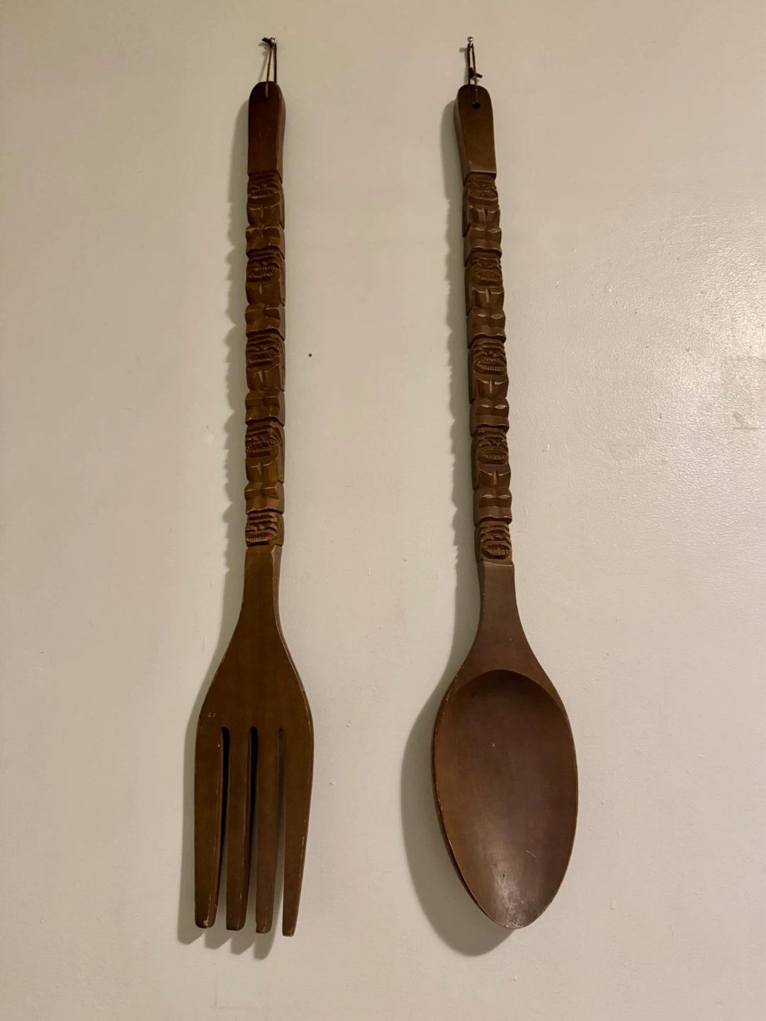 Large fork and spoon wall hanging