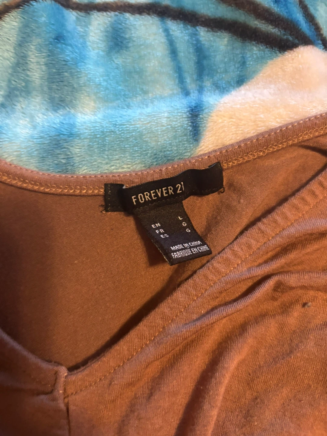 Forever 21 Brown Long Sleeve Cropped Top - Size L - photo 2