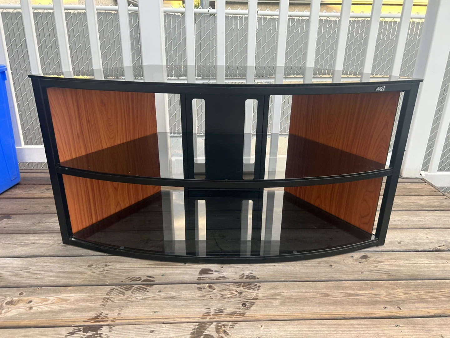 Modern Curved Glass TV Stand