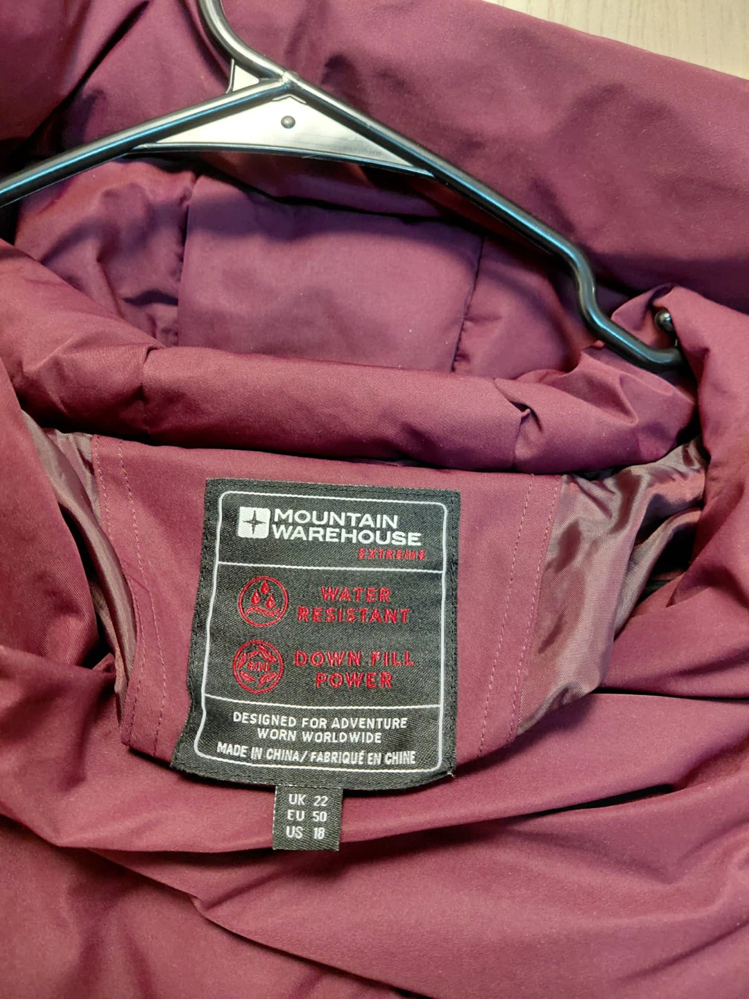 Mountain Warehouse Burgundy Down Jacket Size 18 - photo 2