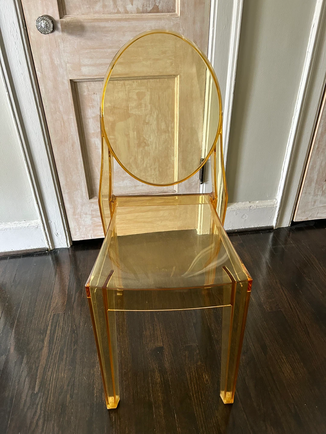 Yellow acrylic chair