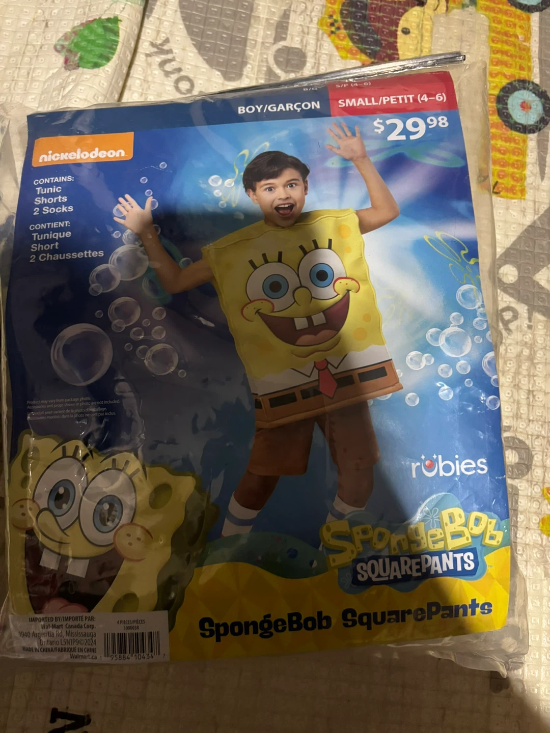 Nickelodeon SpongeBob SquarePants Costume Small/Petit (4-6)