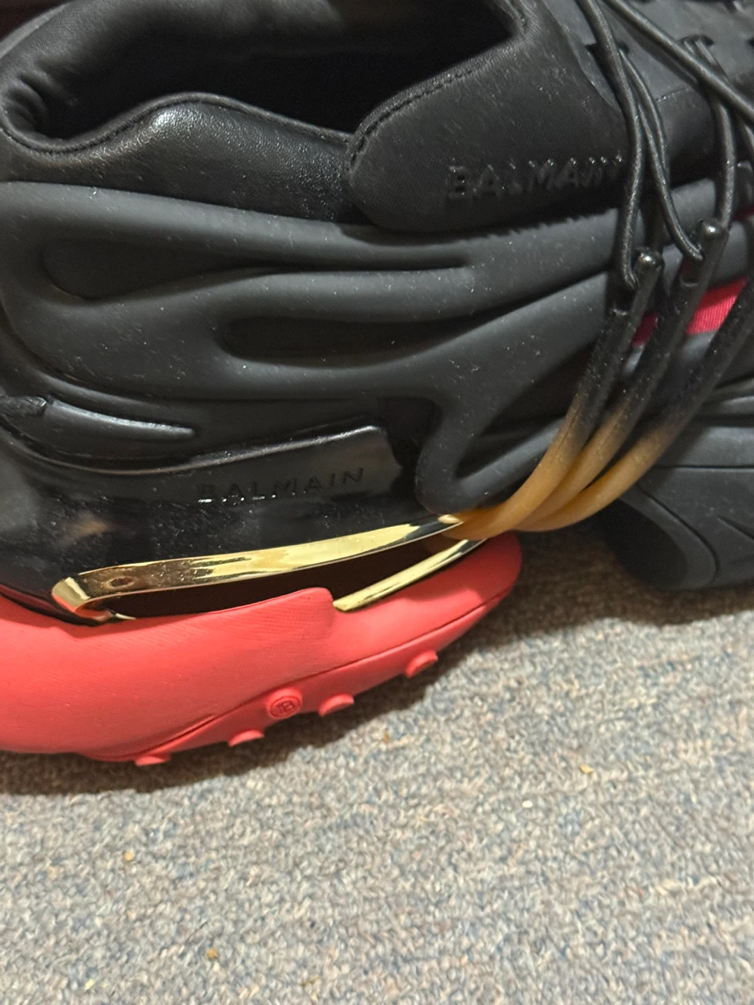 Balmain unicorn  Low Black Red Sneakers - photo 5