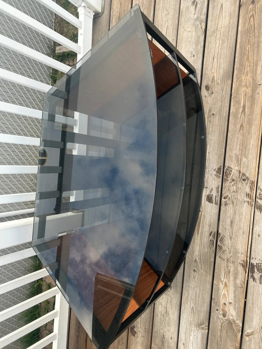 Modern Curved Glass TV Stand - photo 3