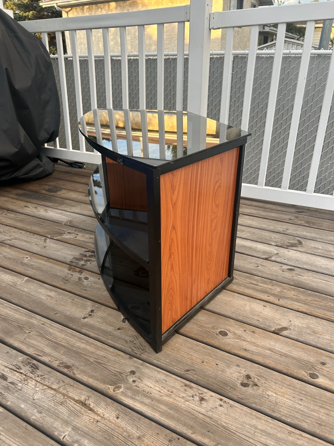 Modern Curved Glass TV Stand - photo 2