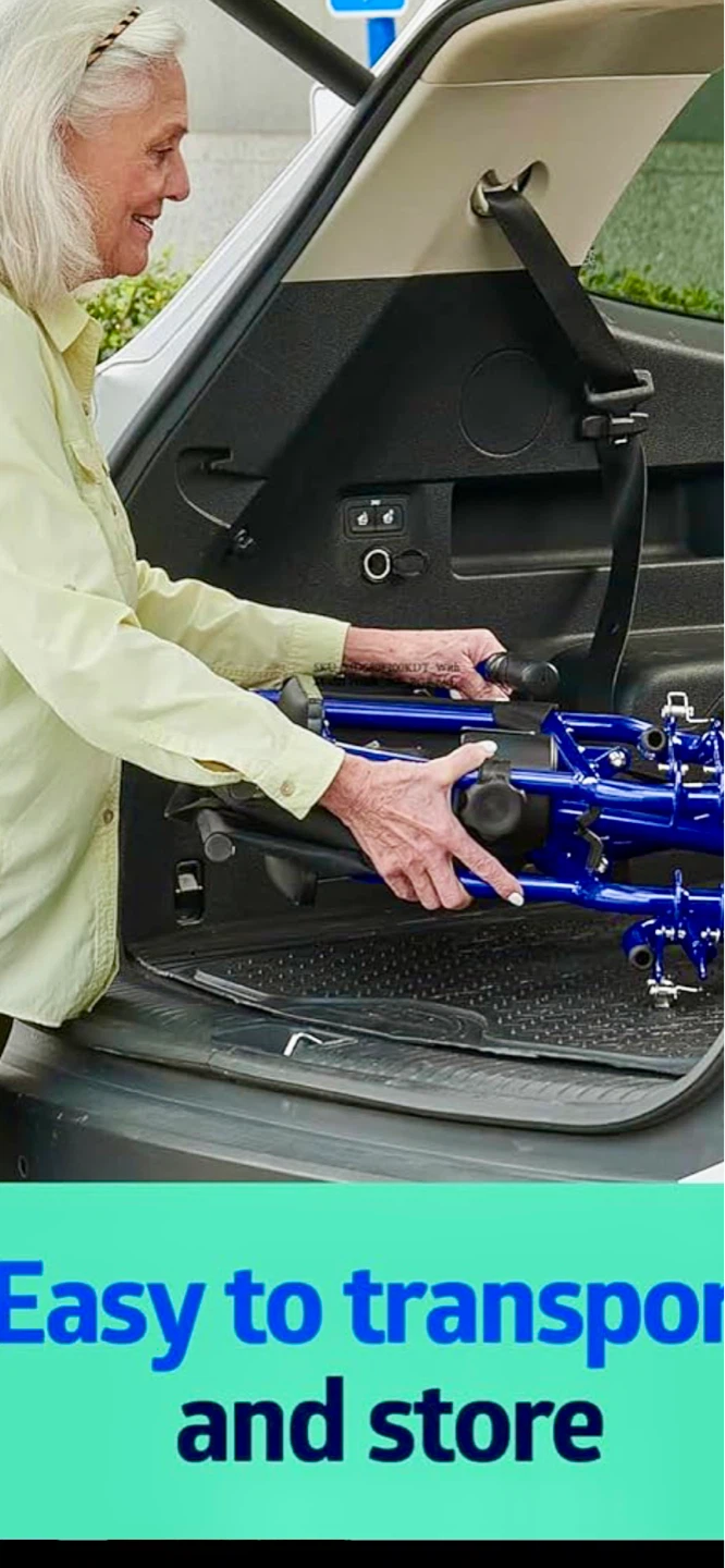 Blue Lightweight Transport Wheelchair - photo 2