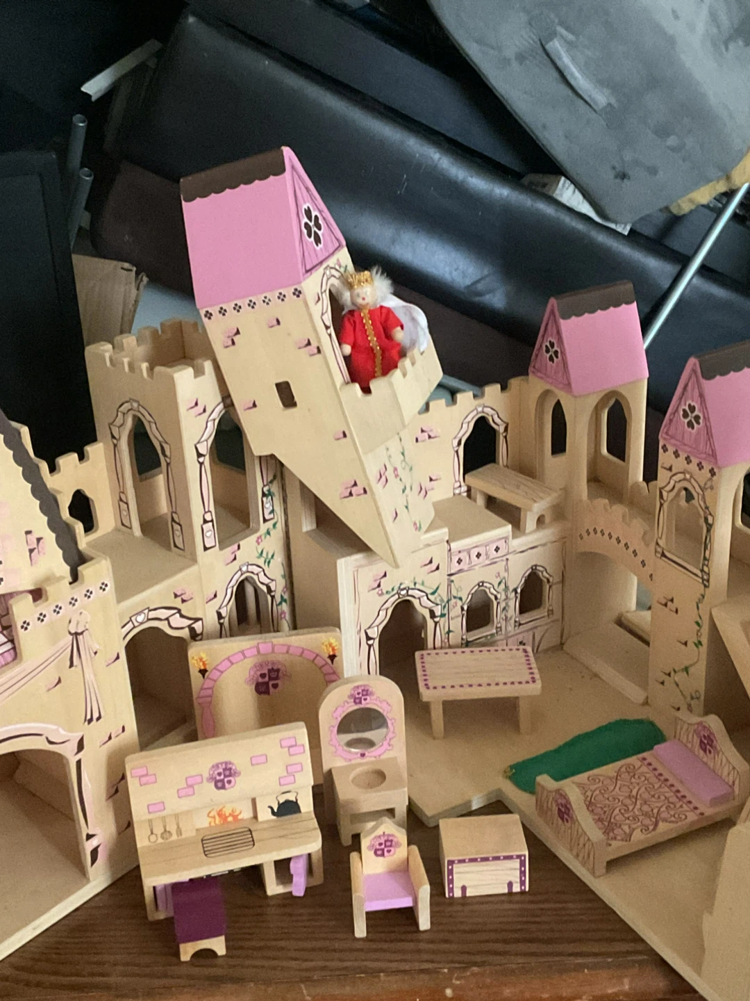 Wooden Princess Castle Dollhouse with Furniture and Figures - photo 3