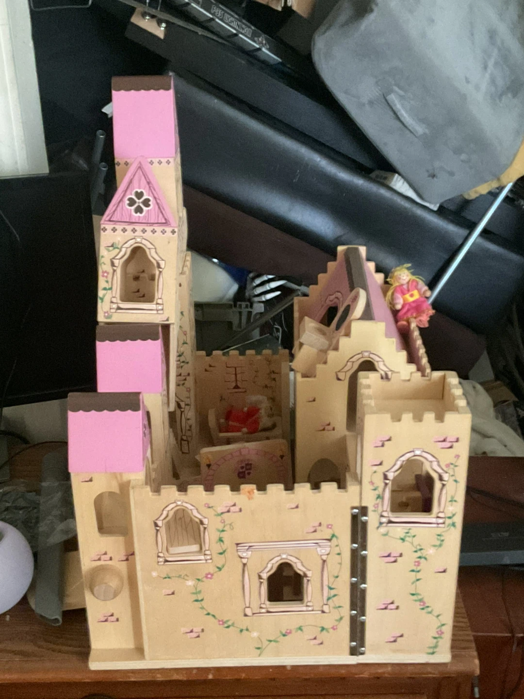 Wooden Princess Castle Dollhouse with Furniture and Figures - photo 5