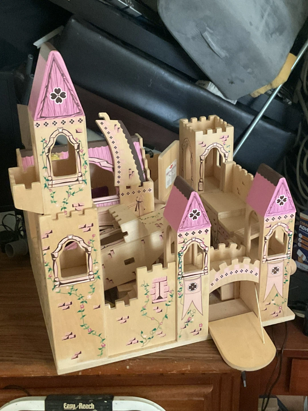 Wooden Princess Castle Dollhouse with Furniture and Figures
