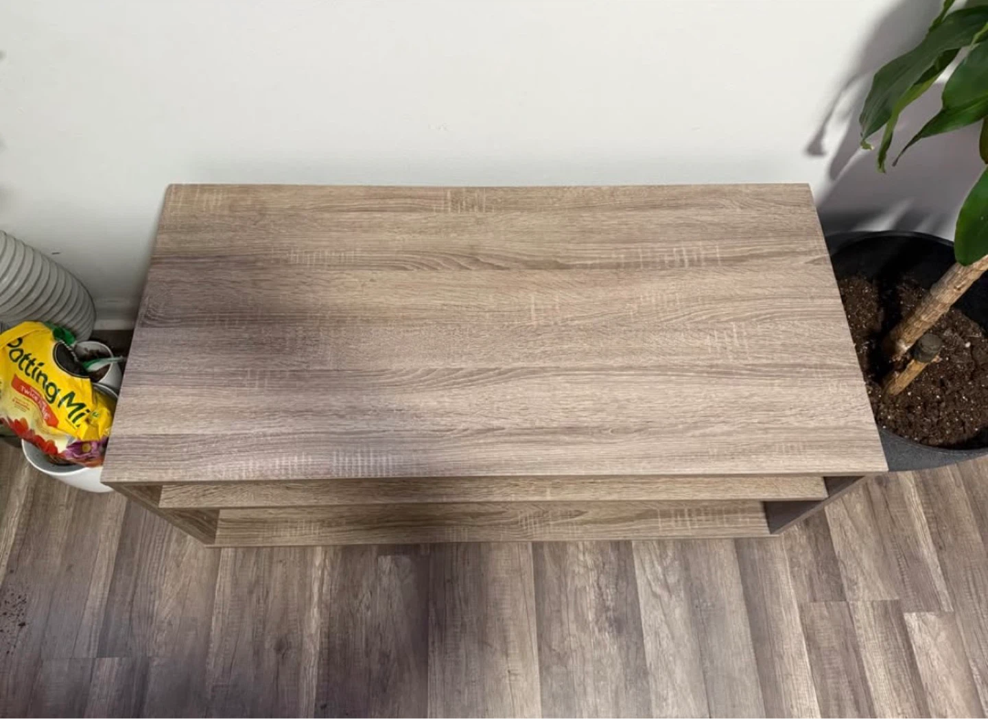 Wood TV Stand / Media Console with Two Shelves - photo 2