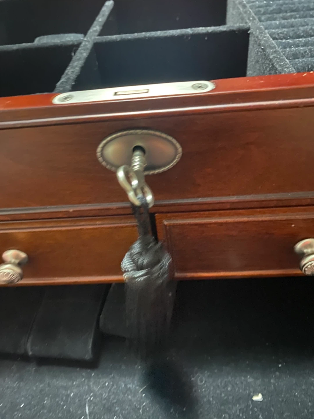 Wooden Jewellery Box with Key