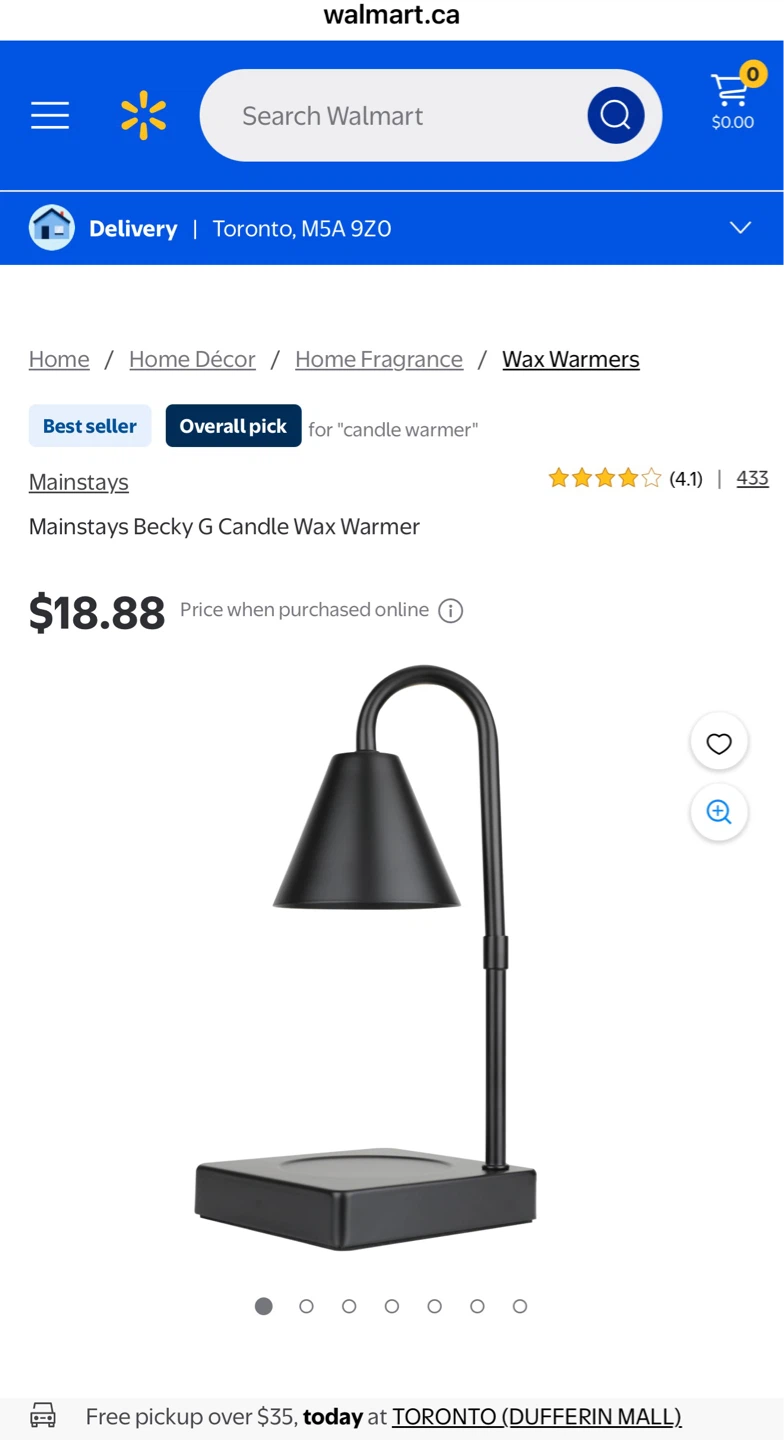 Mainstays Becky G Candle Warmer Lamp