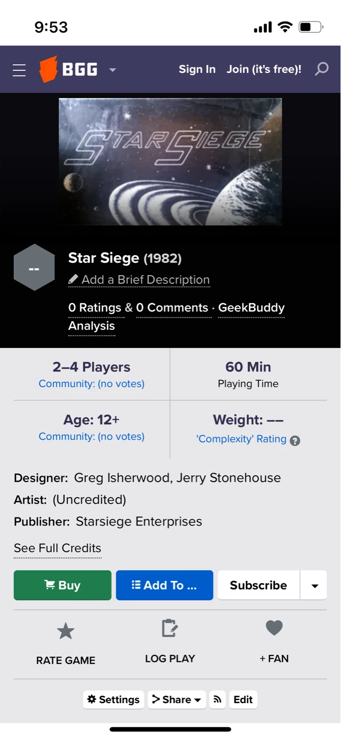 Calgary Vintage Collectors Star Seige Boardgame - photo 5