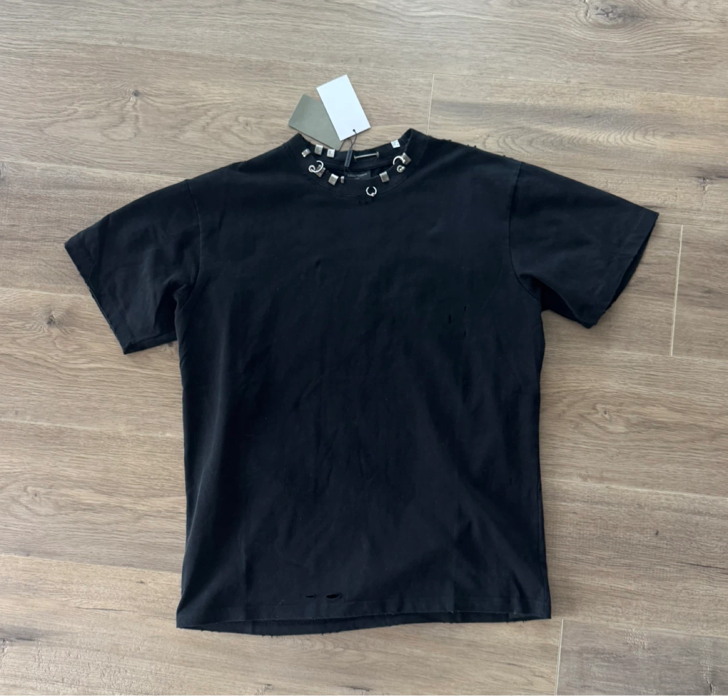 Black Studded Neck T-Shirt - photo 2