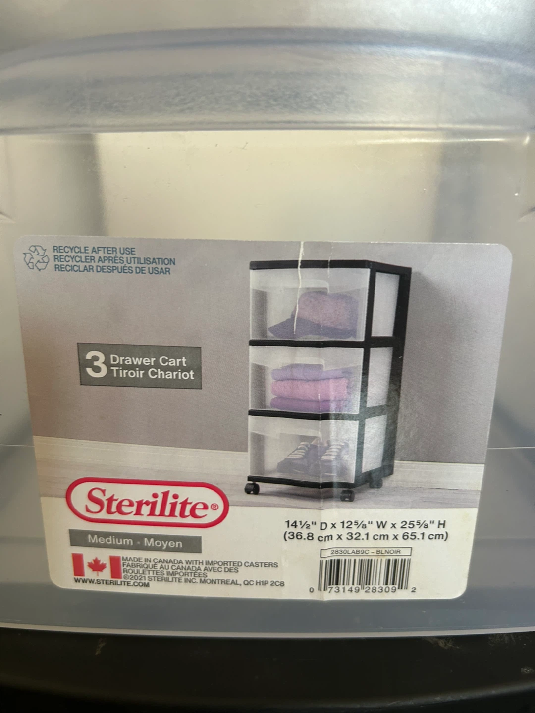 Sterilite 3 Drawer Cart