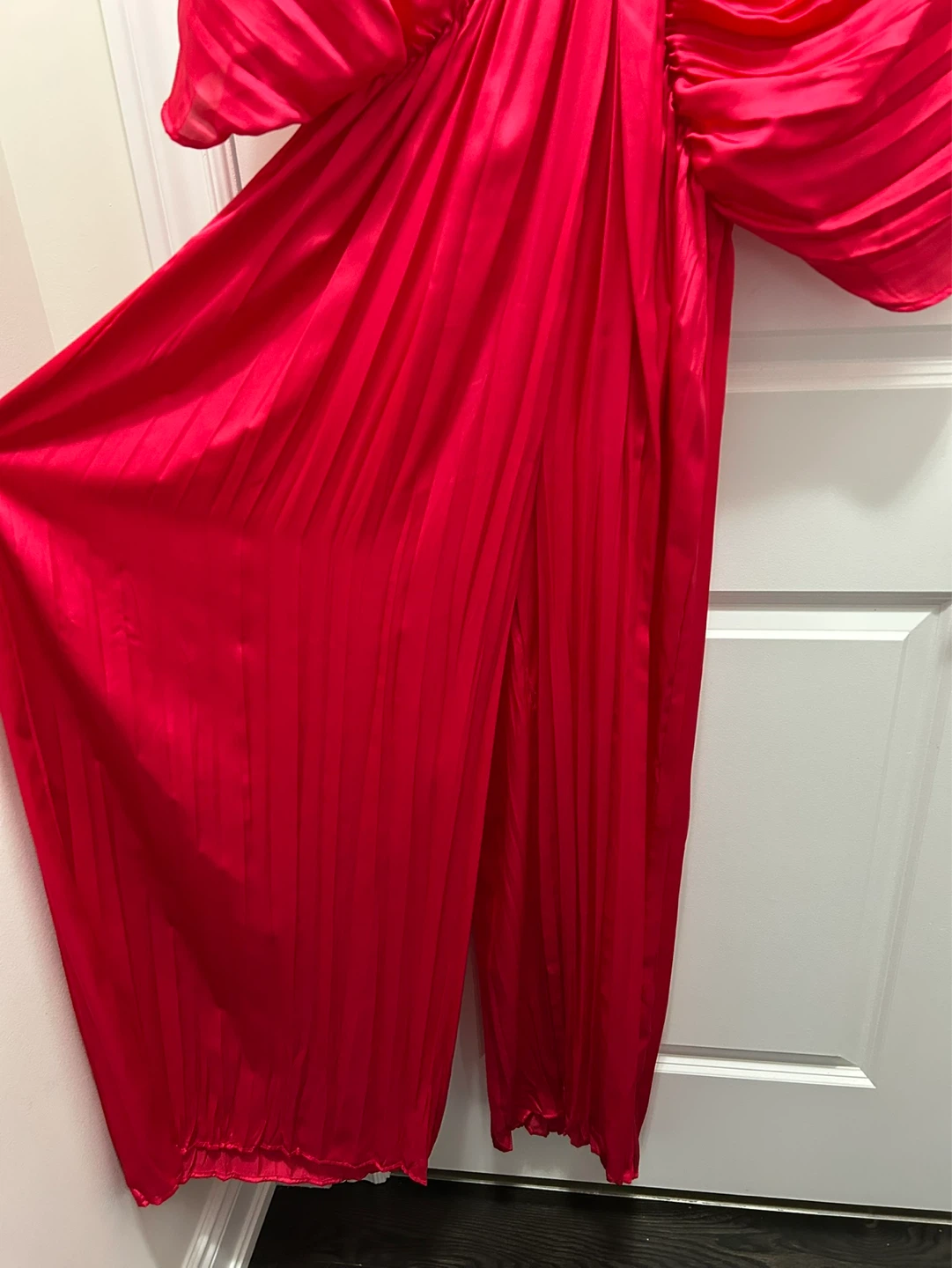 M - NEW with TAG, ZARA Pink Plisse Wide Leg Jumpsuit - photo 5