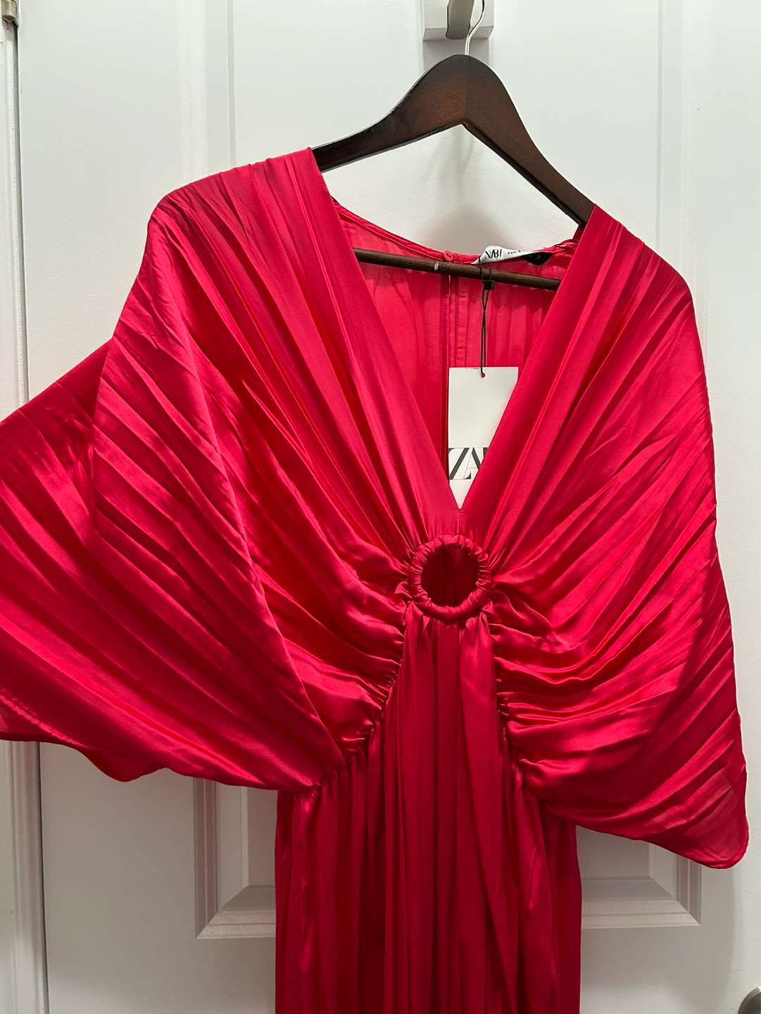 M - NEW with TAG, ZARA Pink Plisse Wide Leg Jumpsuit - photo 4