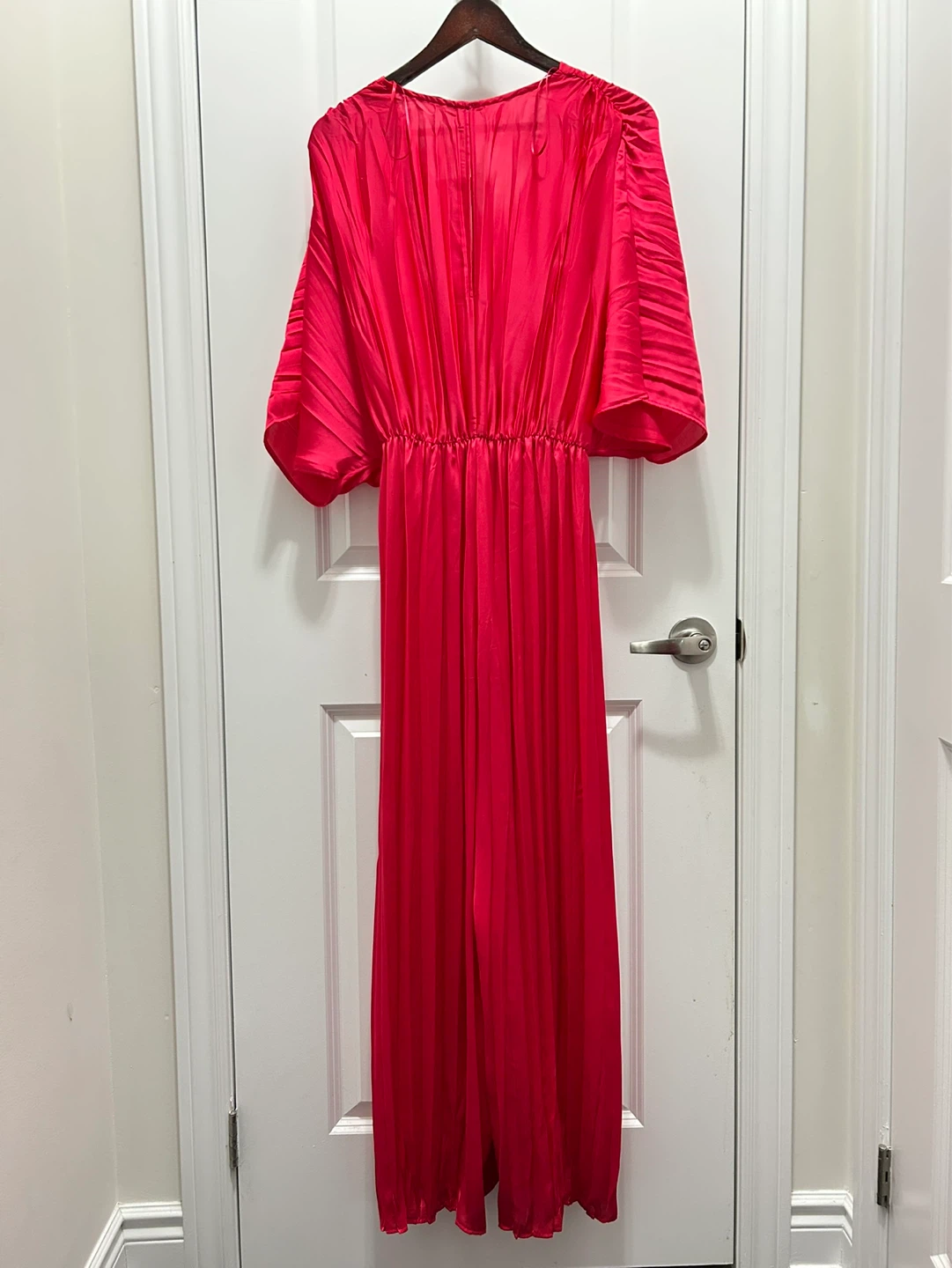 M - NEW with TAG, ZARA Pink Plisse Wide Leg Jumpsuit - photo 3