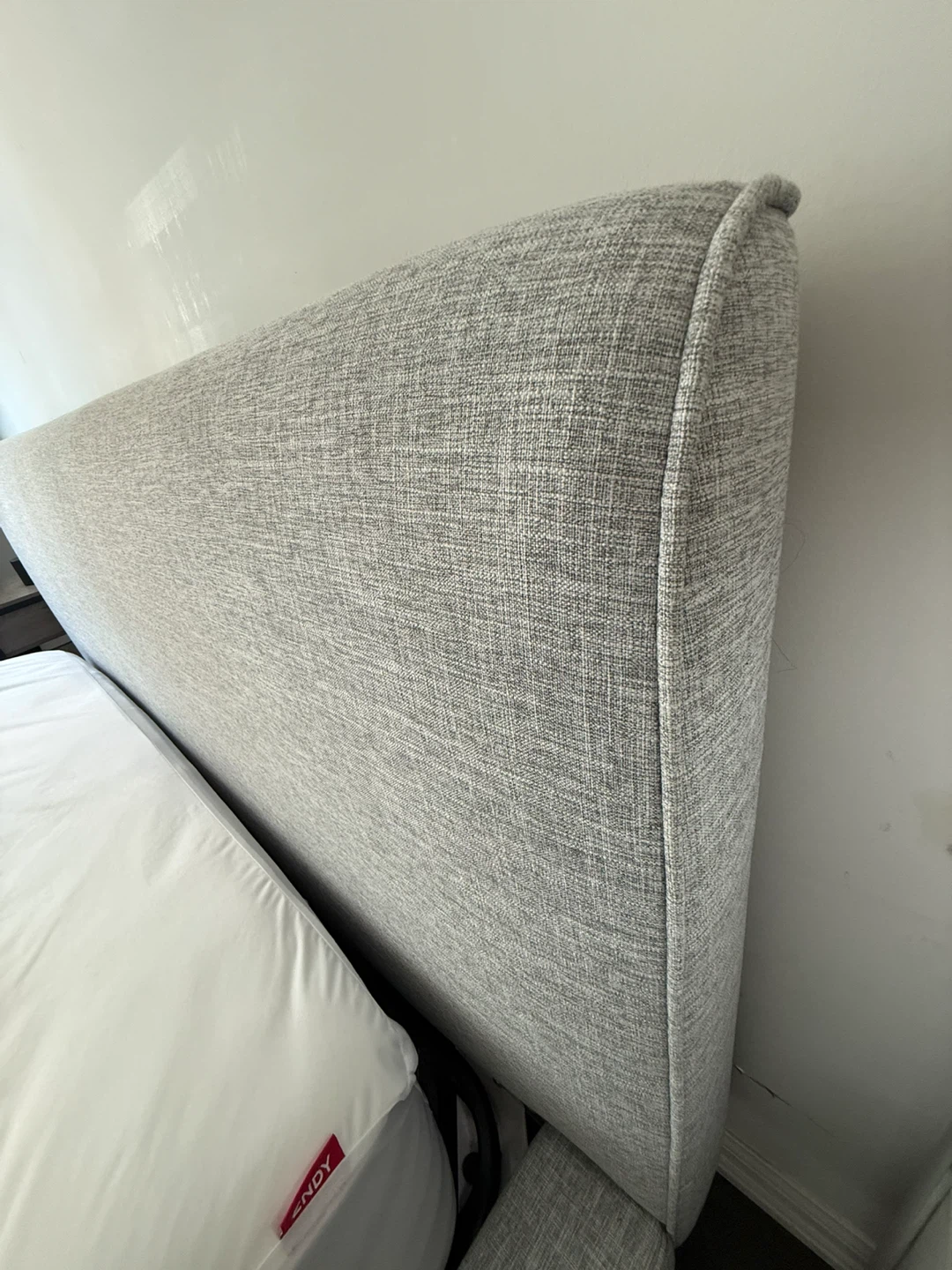 Grey Upholstered Queen Bed Frame w Headboard - photo 3