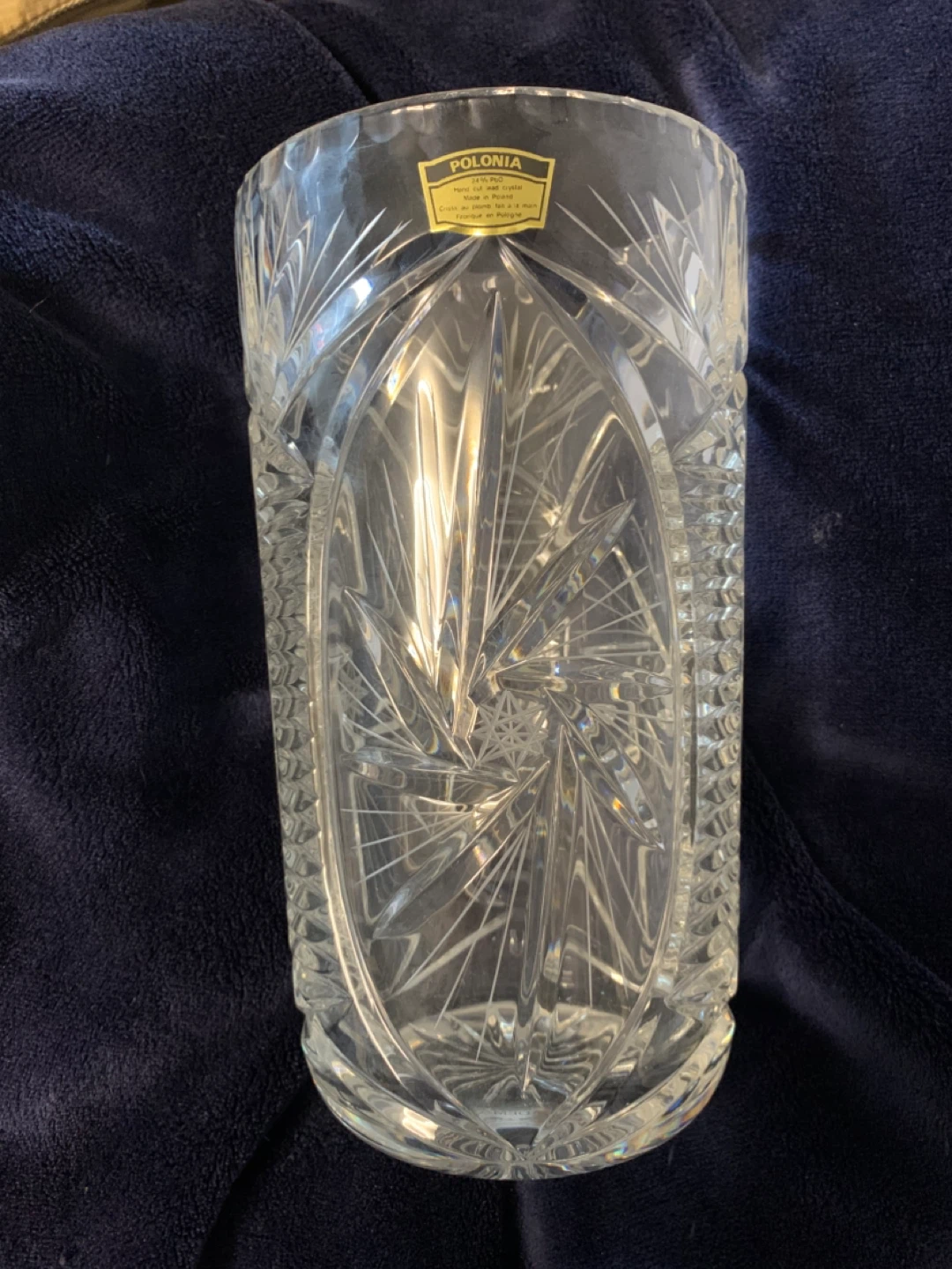 Vintage Crystal Vase 24% lead Crystal, new!