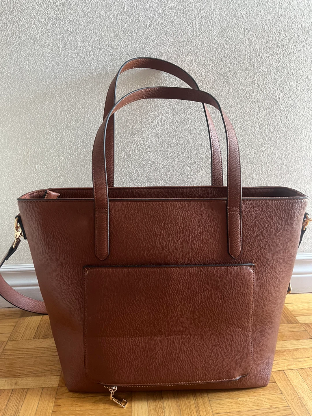 Poppy & Peonies Brown Faux Leather Tote Bag - photo 2