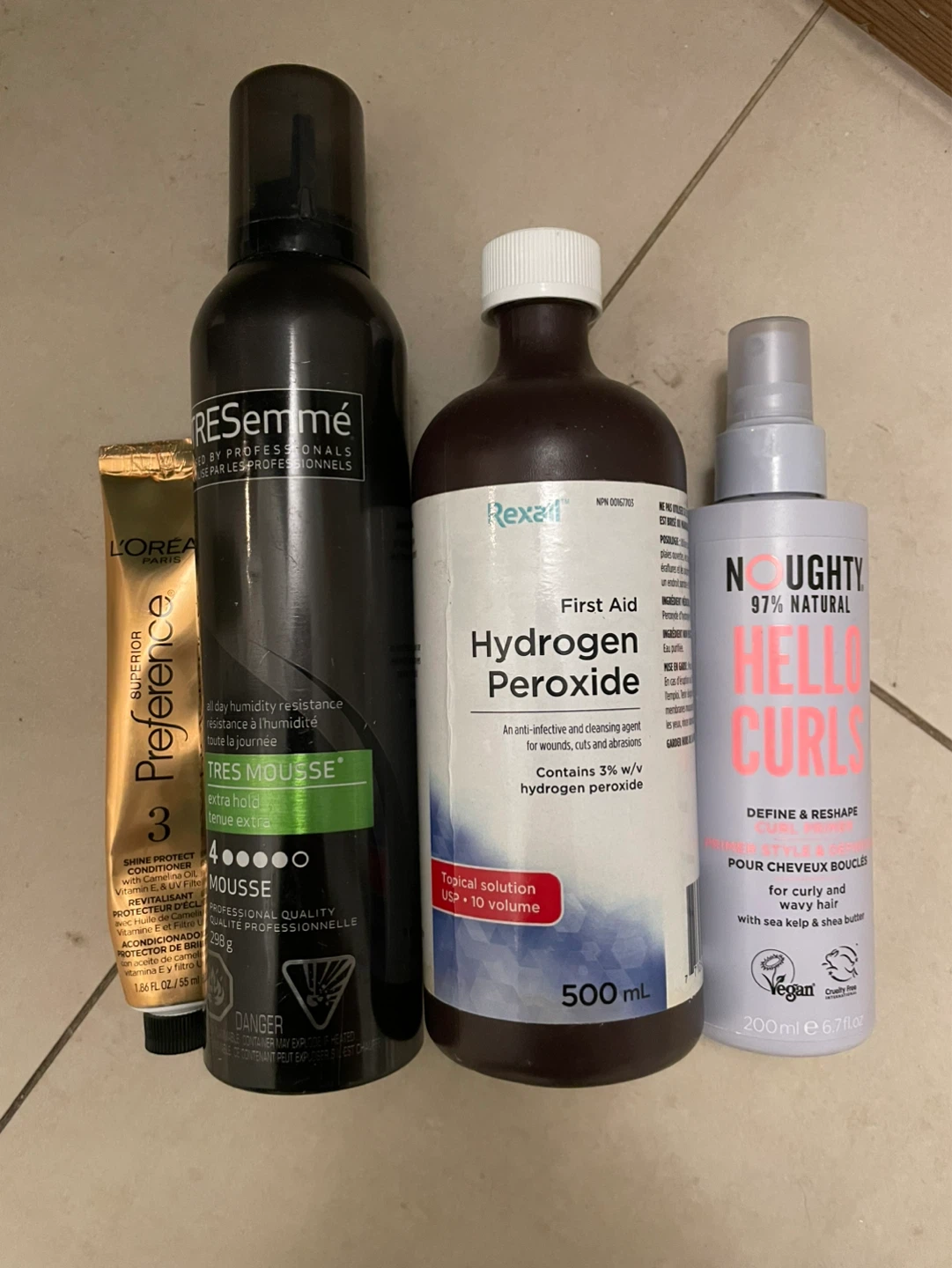 Mousse,Hydrogen Peroxide, Noughty Curls, L'Oréal Hair Product