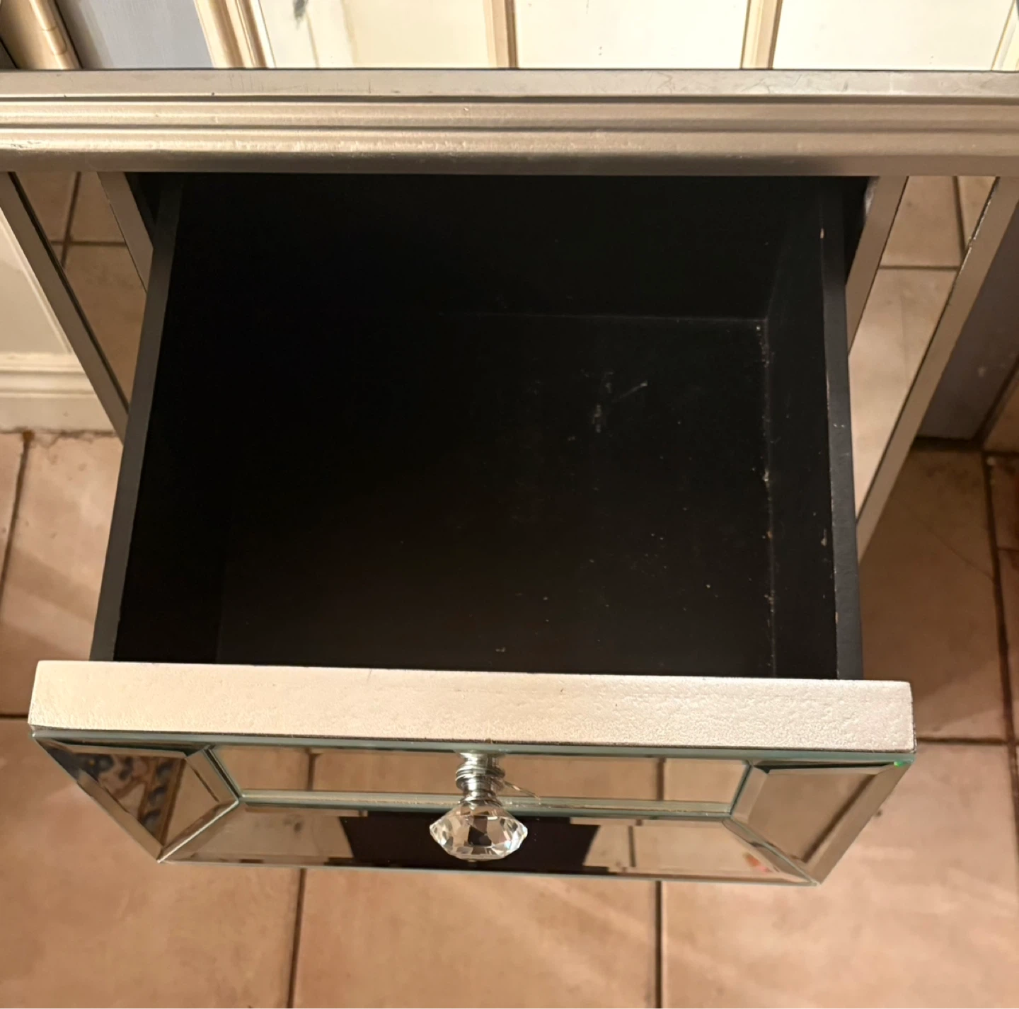 Mirrored Three-Drawer Nightstand - photo 3