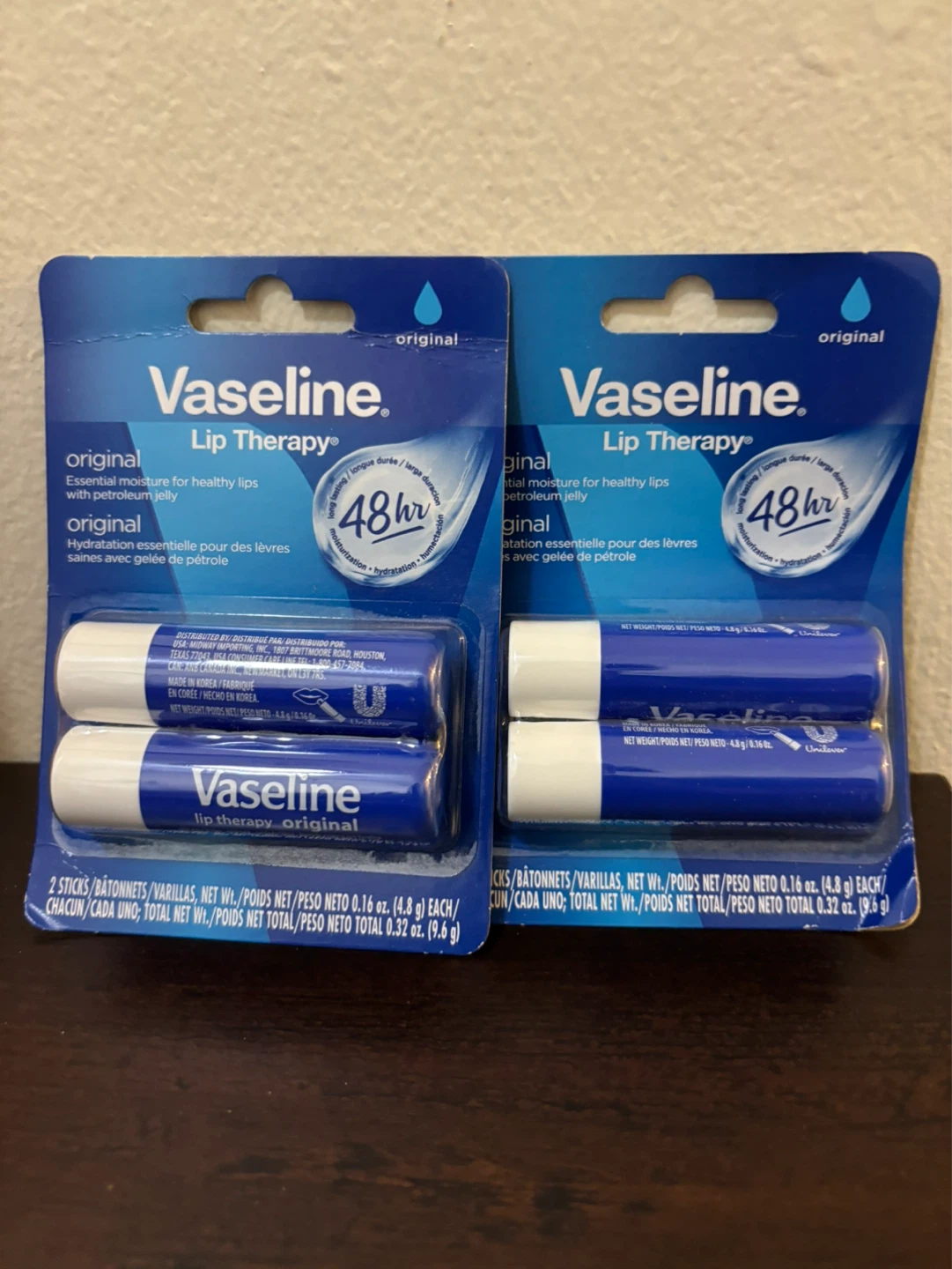 NEW-Vaseline Lip Therapy Original Lip Balm-2 packs