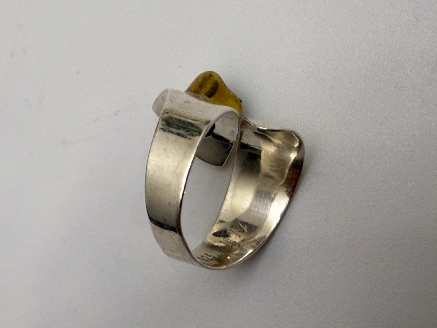 Sterling Silver "India YS" Ring with Green Stone - photo 5