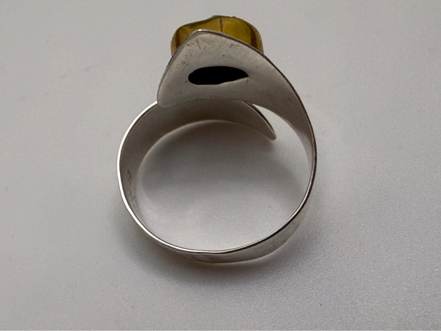 Sterling Silver "India YS" Ring with Green Stone - photo 4