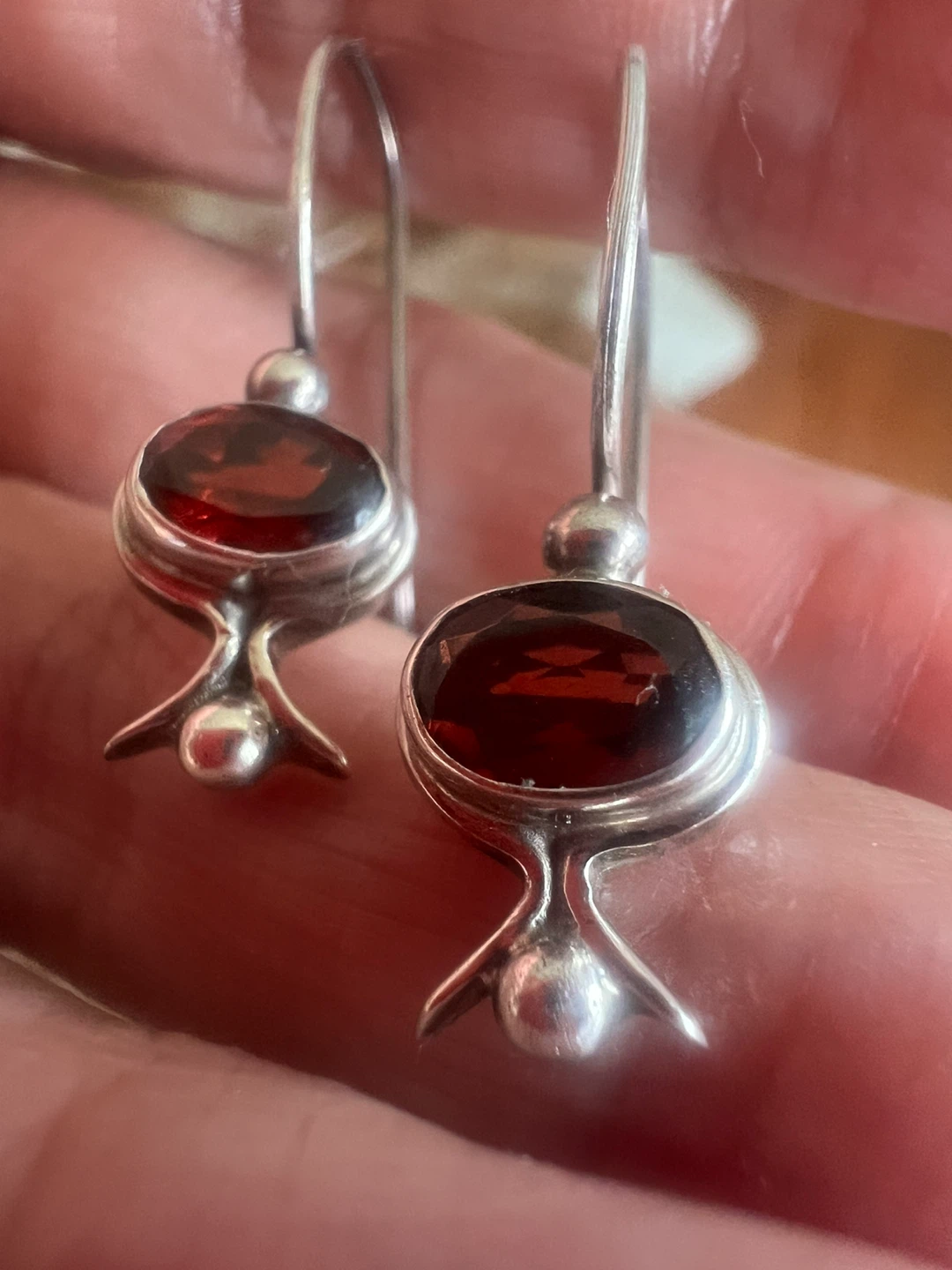 Sterling Silver Garnet Earrings - photo 4