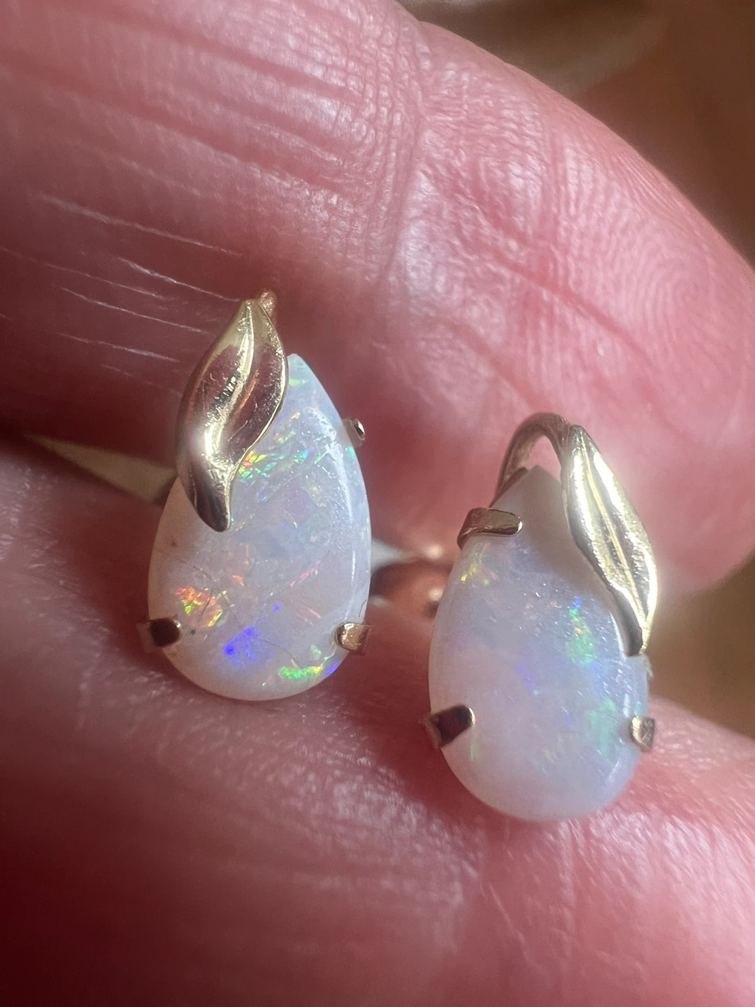 14 k Gold Opal Teardrop Earrings - photo 2