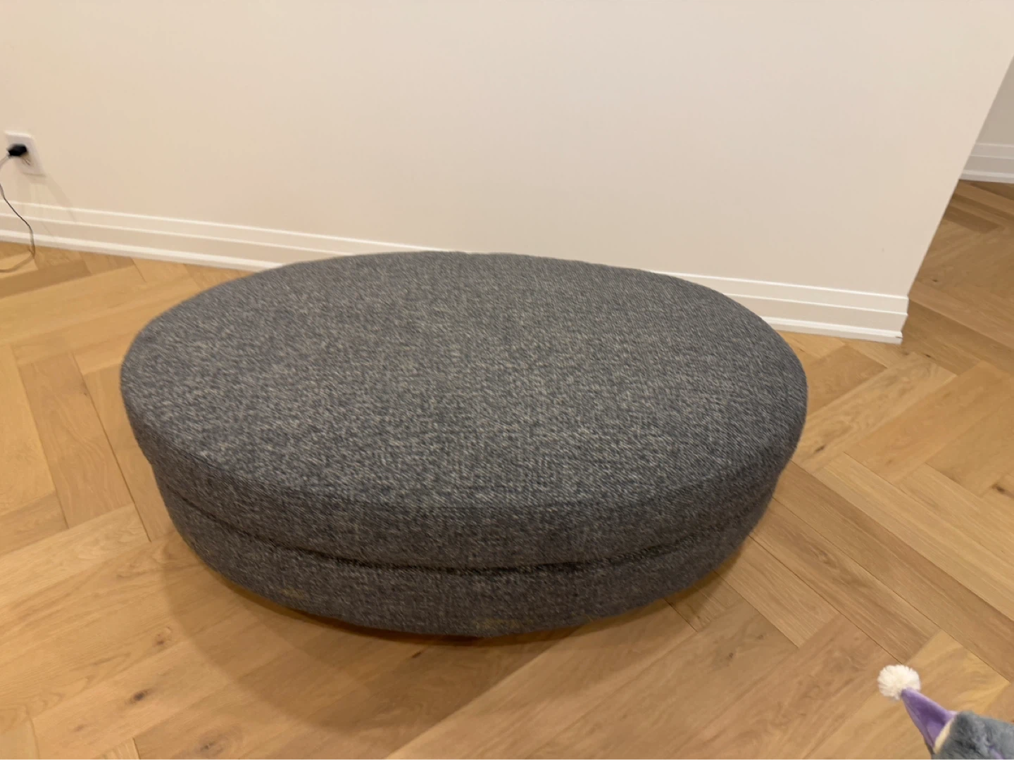 Round Upholstered Ottoman Footstool - photo 2