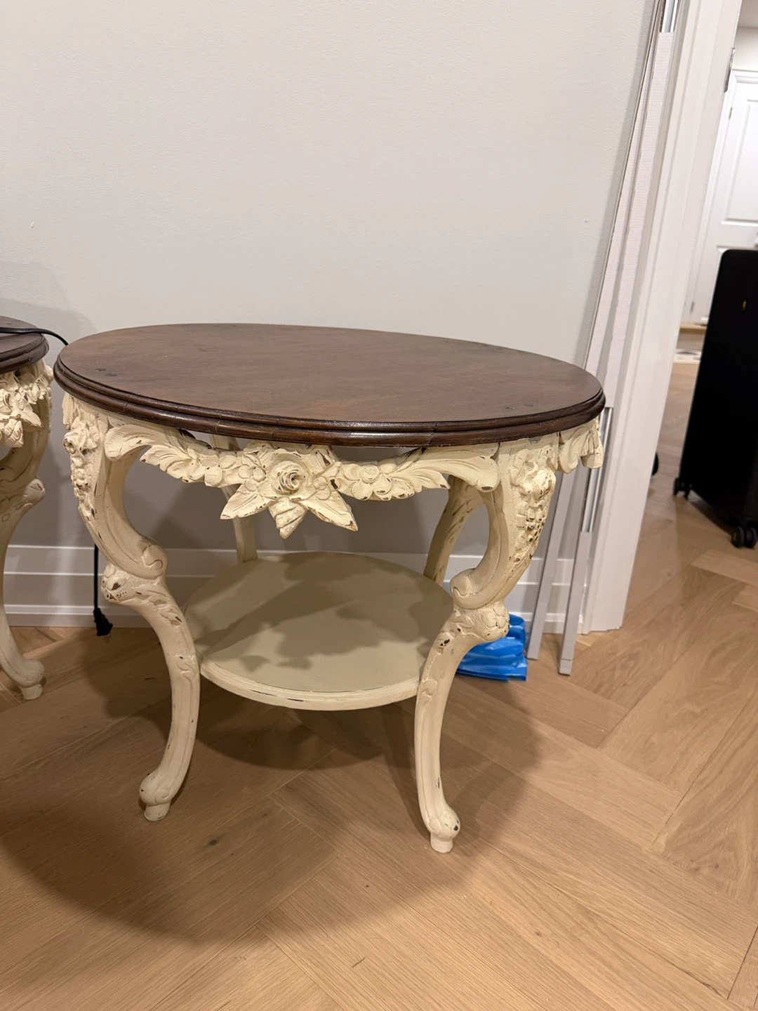 Antique Ornate Round Accent Table