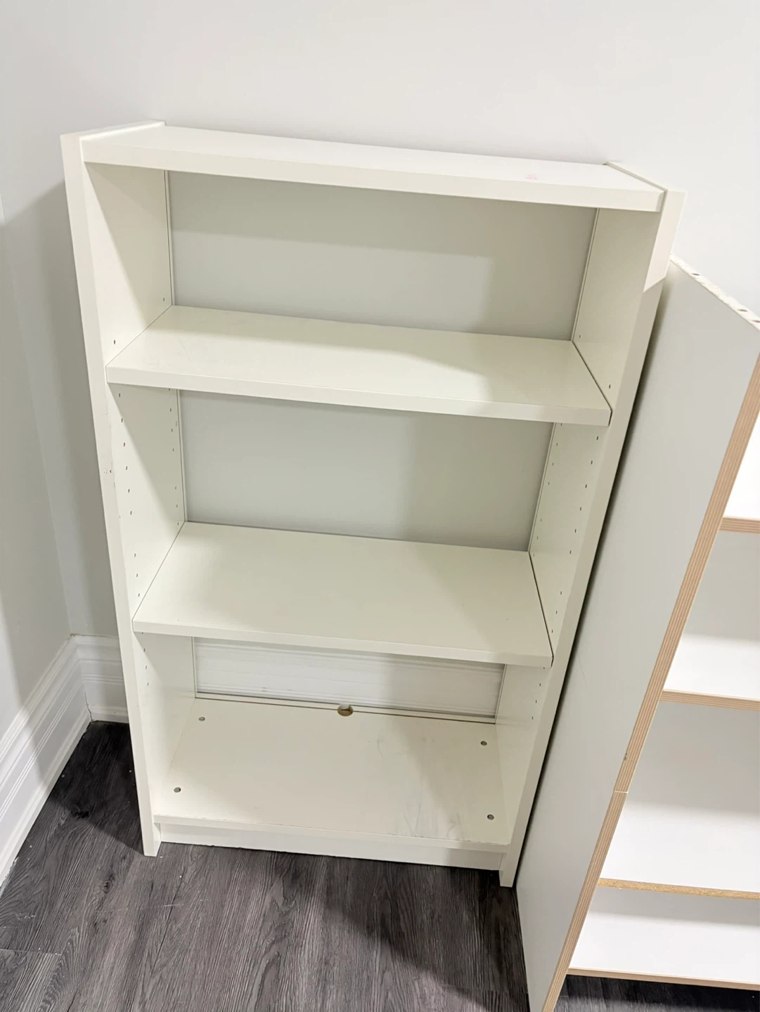 3 Separate White 4-Shelf Bookshelves - photo 2