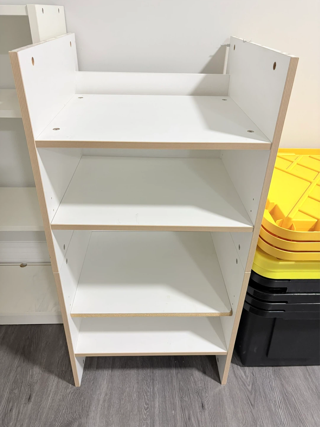3 Separate White 4-Shelf Bookshelves