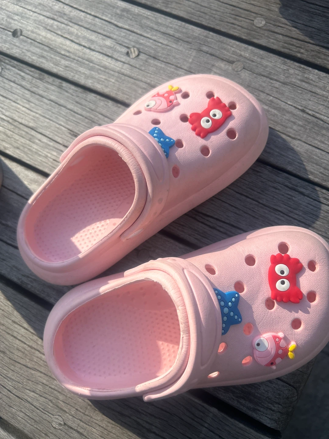 6T 18cm Pink Children's Clogs with Fish Charms - photo 2