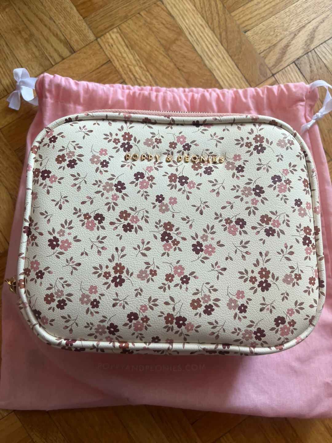 Poppy & Peonies Floral Makeup Bag Organizer