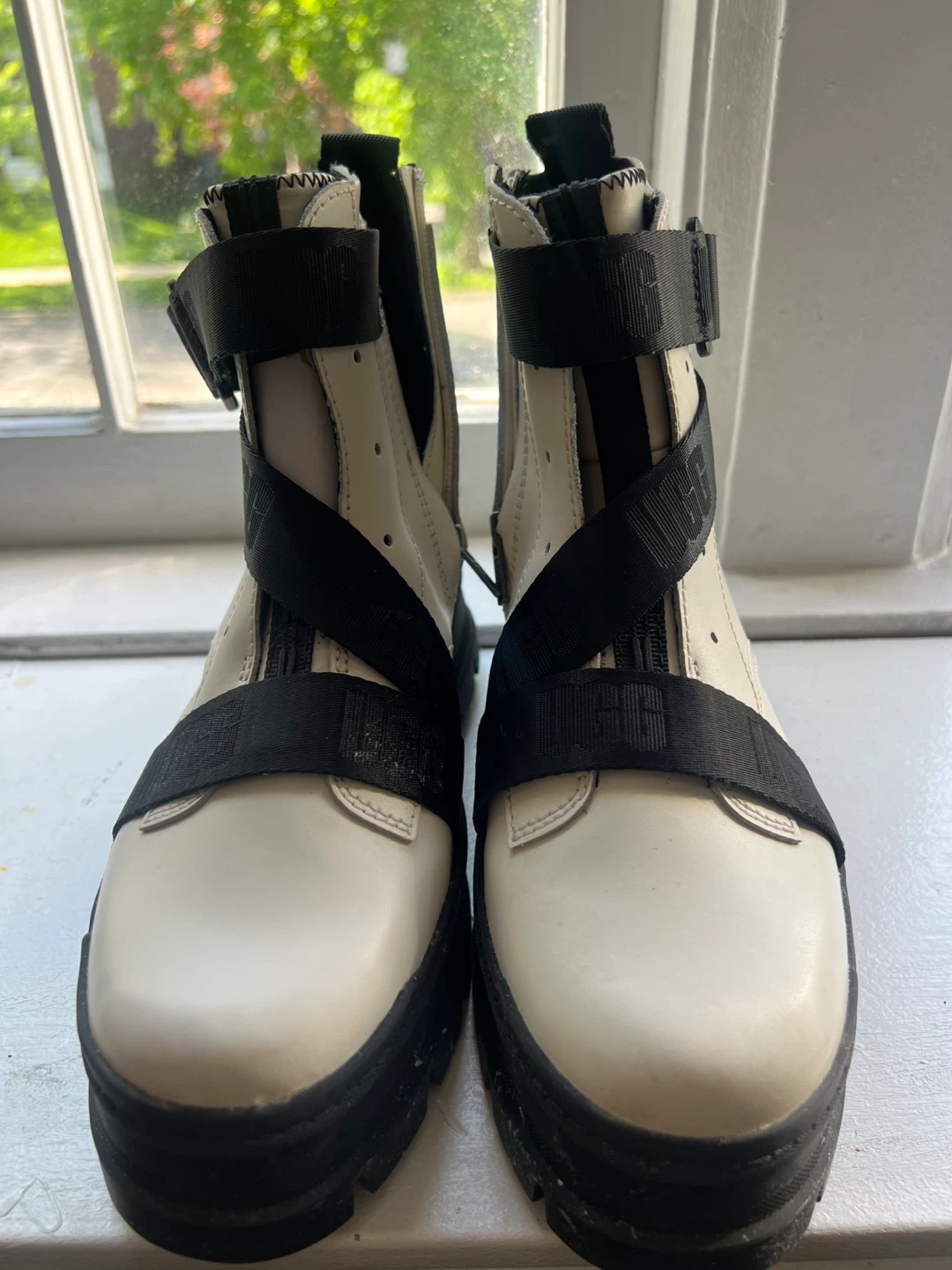 UGG White & Black Platform Boots