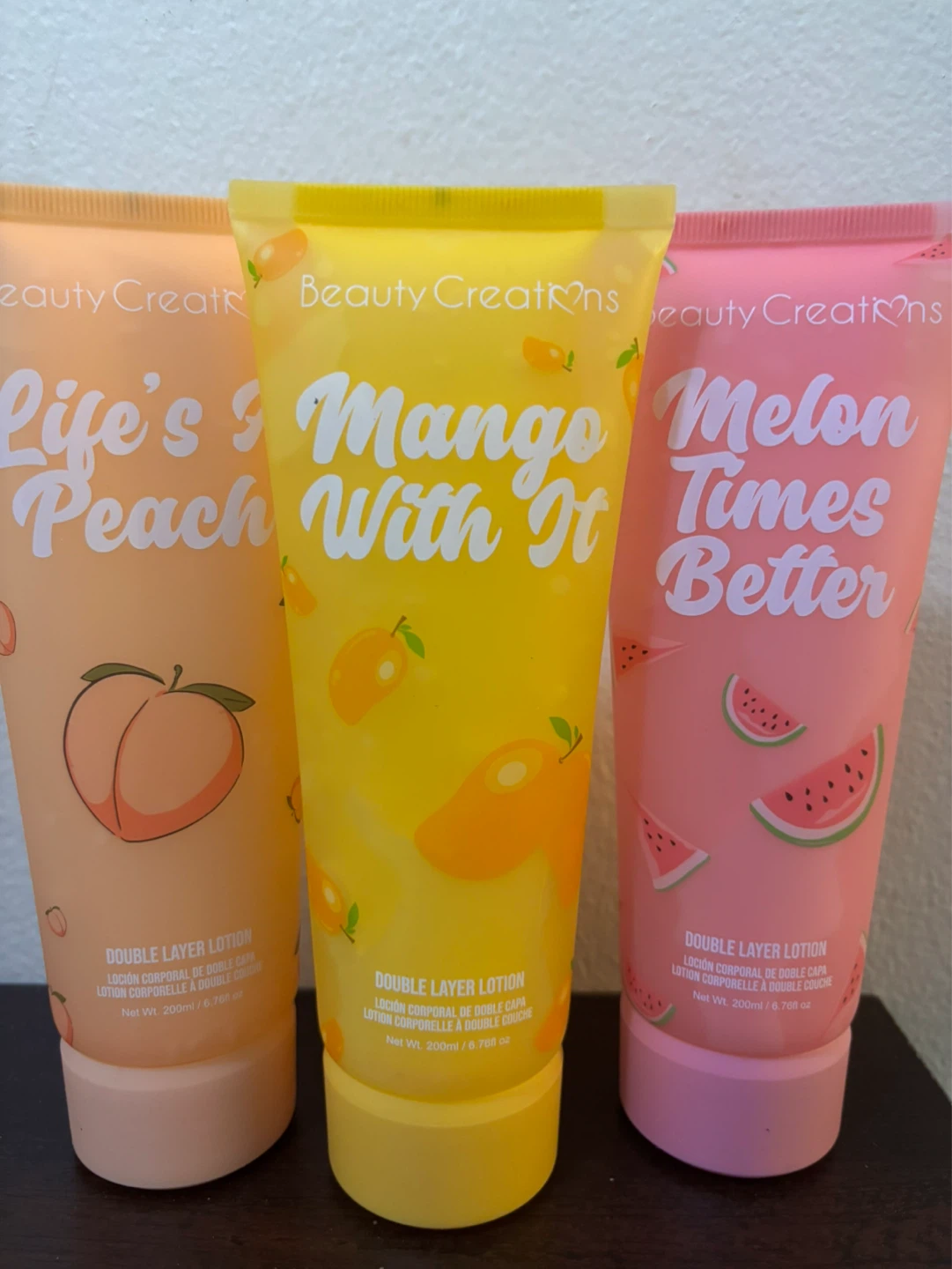 NEW-3 pcs Beauty Creations Double Layer Lotions- 3 Scents