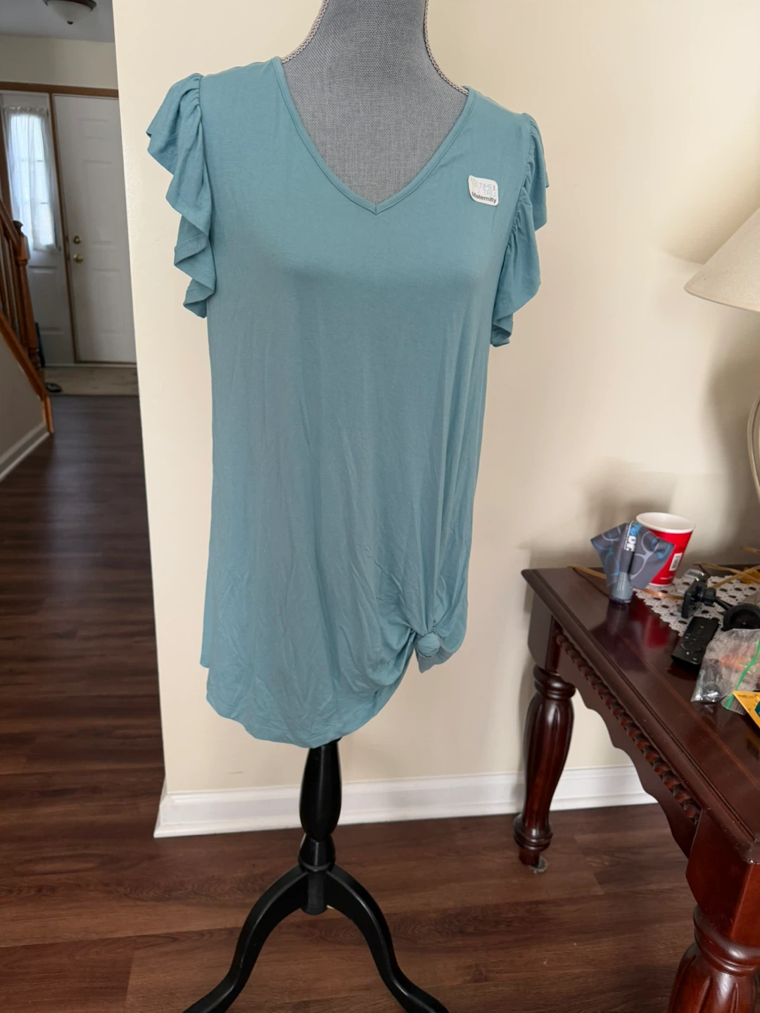 Time and Tru Maternity V-Neck Knot Front T-Shirt Size M - photo 5