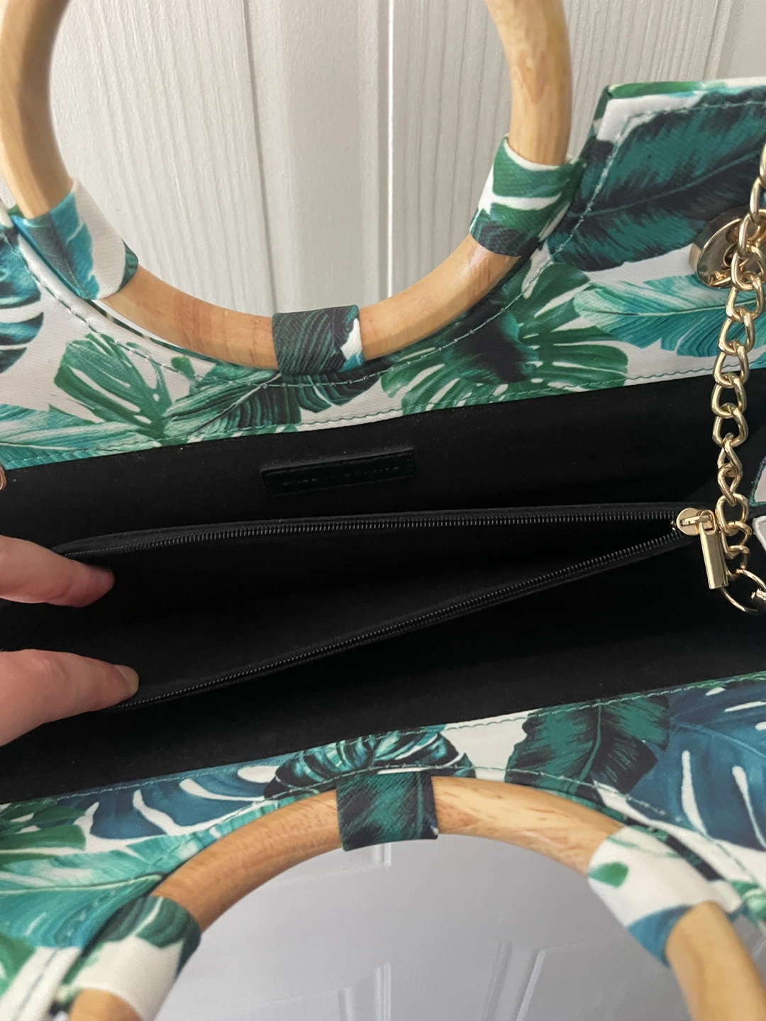 Call It Spring Tropical Leaf Print Chain Crossbody Clutch - photo 5