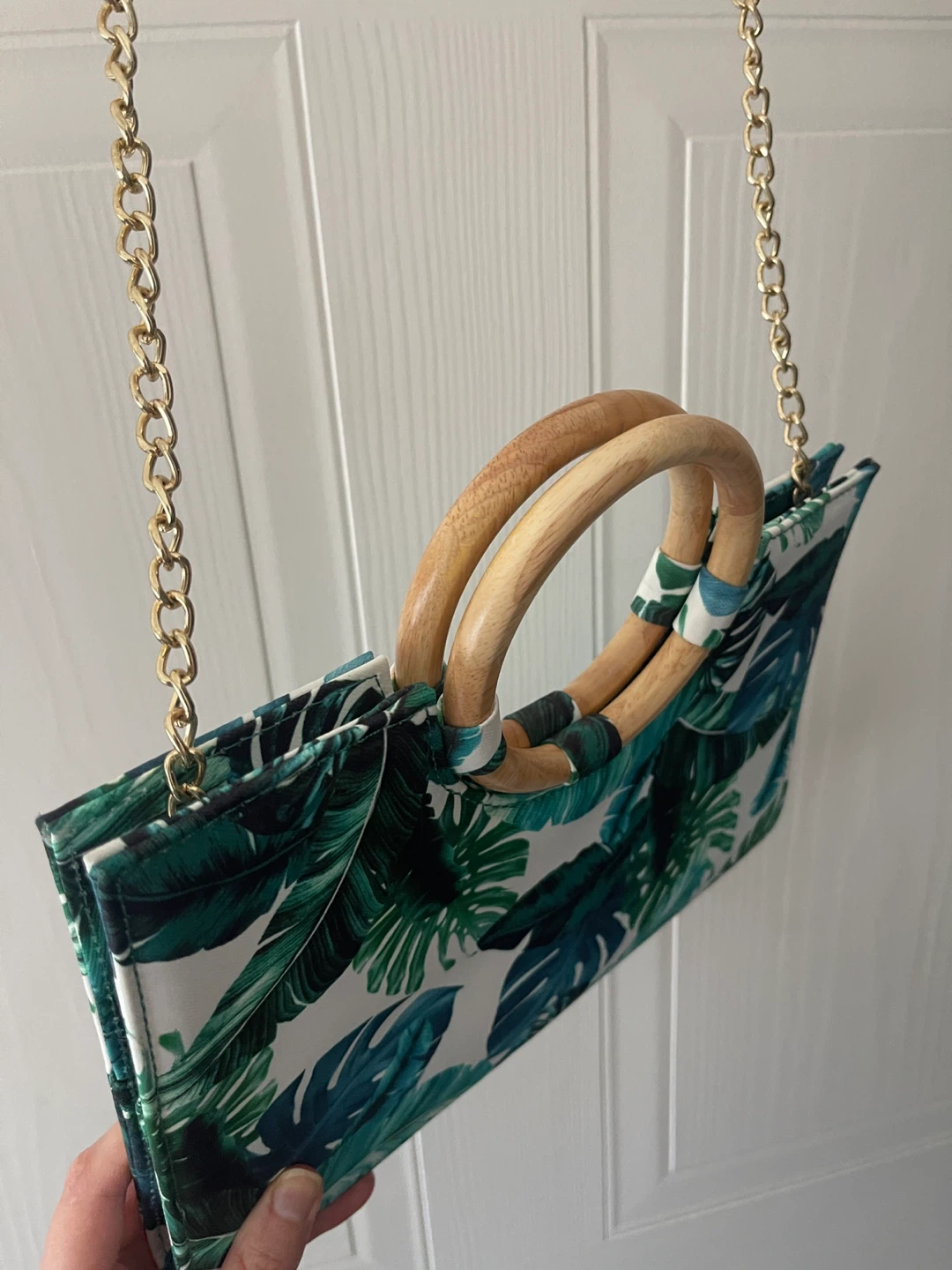 Call It Spring Tropical Leaf Print Chain Crossbody Clutch - photo 3