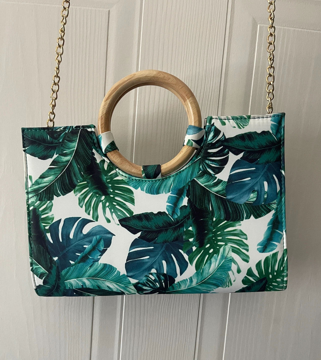 Call It Spring Tropical Leaf Print Chain Crossbody Clutch - photo 2