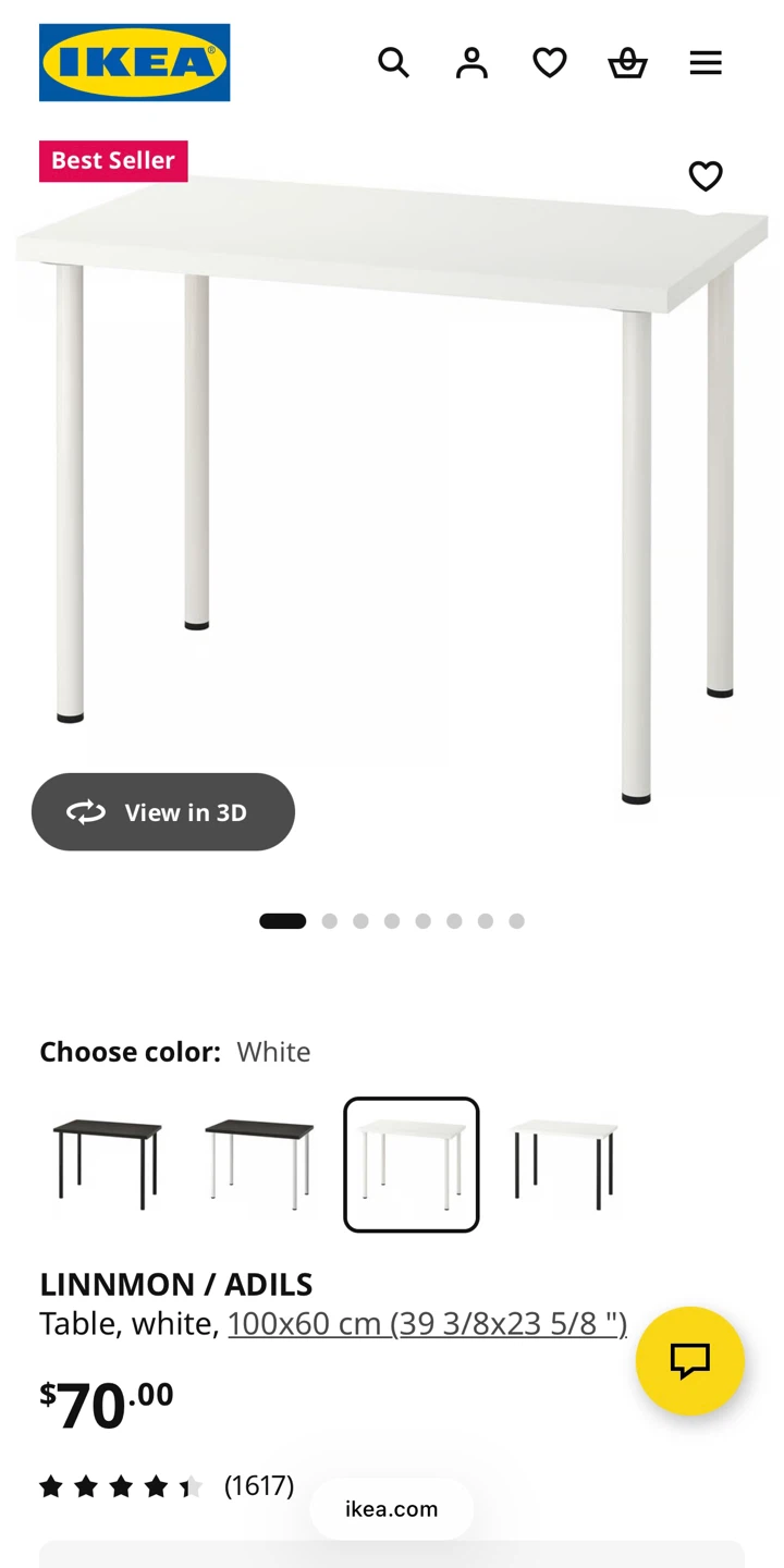 IKEA LINNMON / ADILS Table - White 100x60 cm - photo 4
