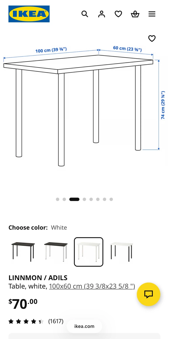 IKEA LINNMON / ADILS Table - White 100x60 cm - photo 5