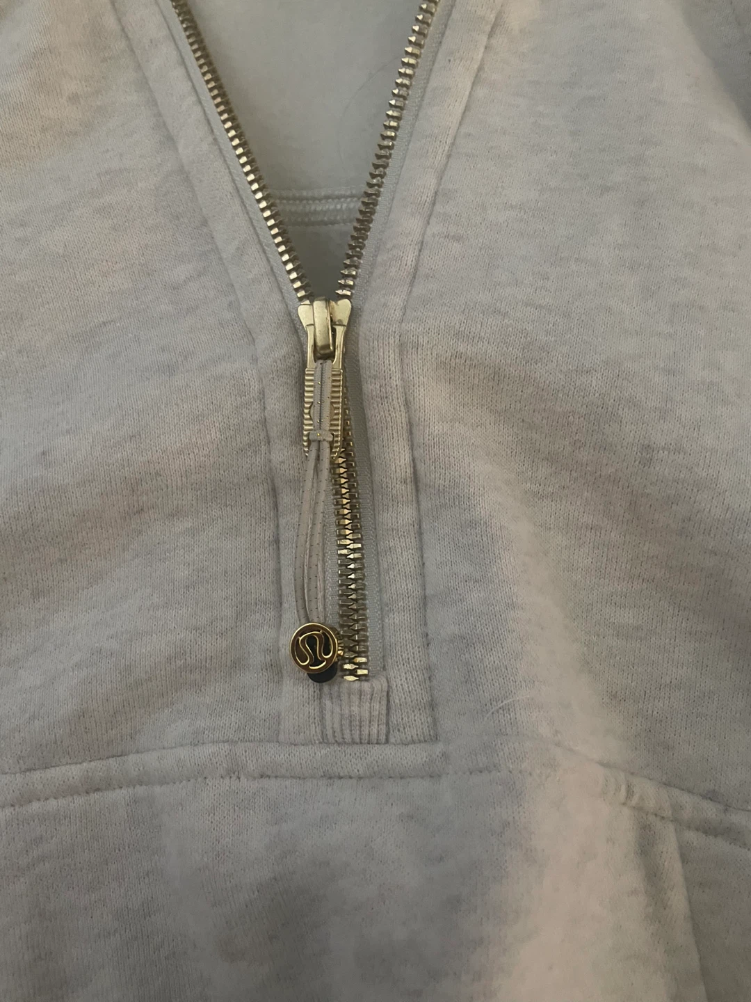 Lululemon Half Zip Hoodie Heathered Light Oatmeal - photo 2