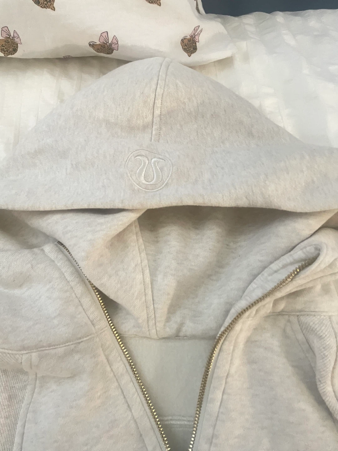 Lululemon Half Zip Hoodie Heathered Light Oatmeal - photo 3
