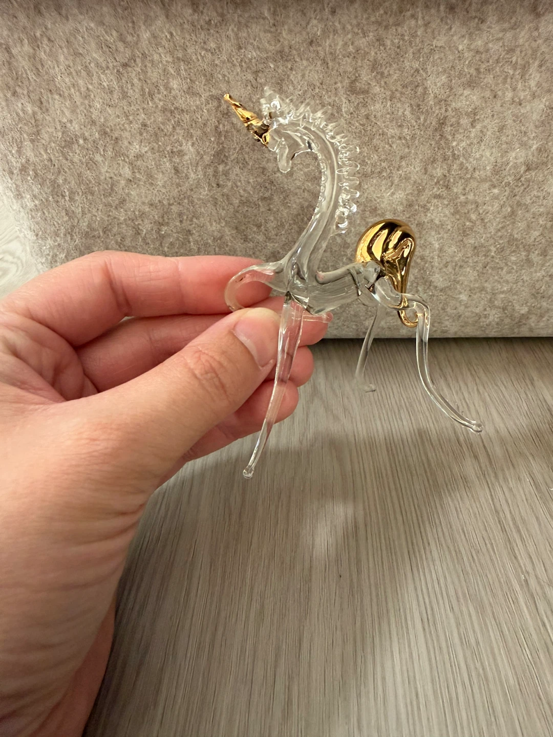 Cute delicate little blown glass unicorn figurine - photo 4