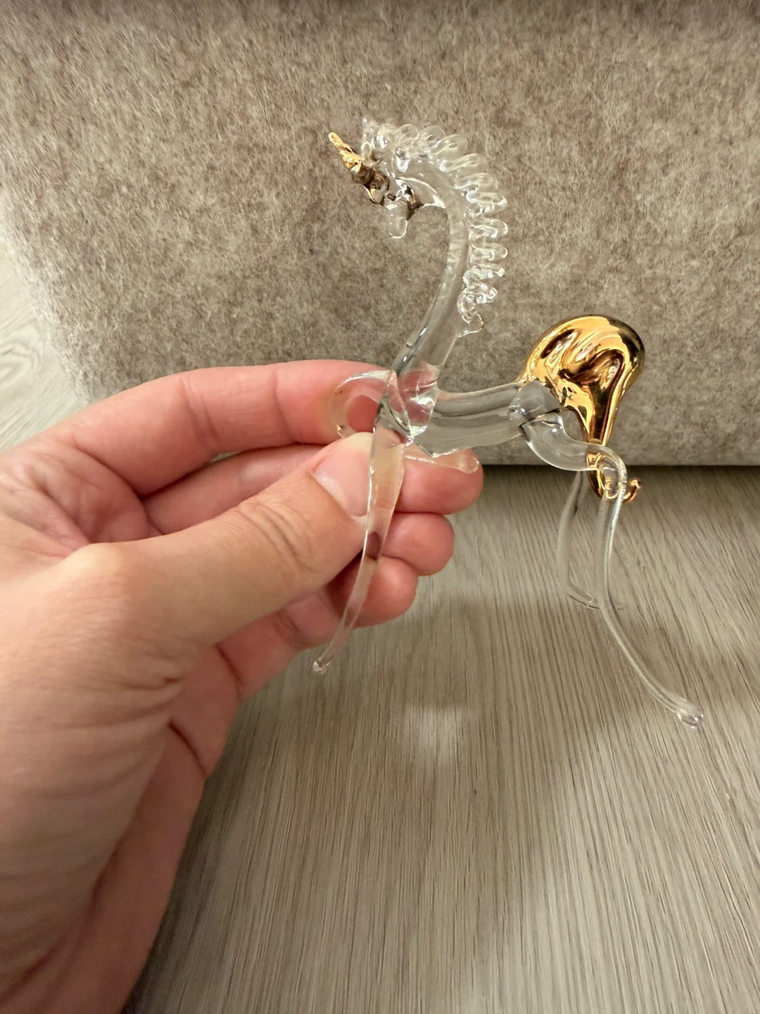 Cute delicate little blown glass unicorn figurine - photo 3